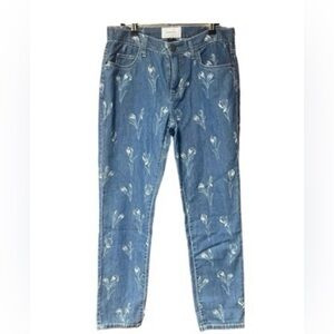 Current /Elliott The Fling Floral Cropped Jeans NWT